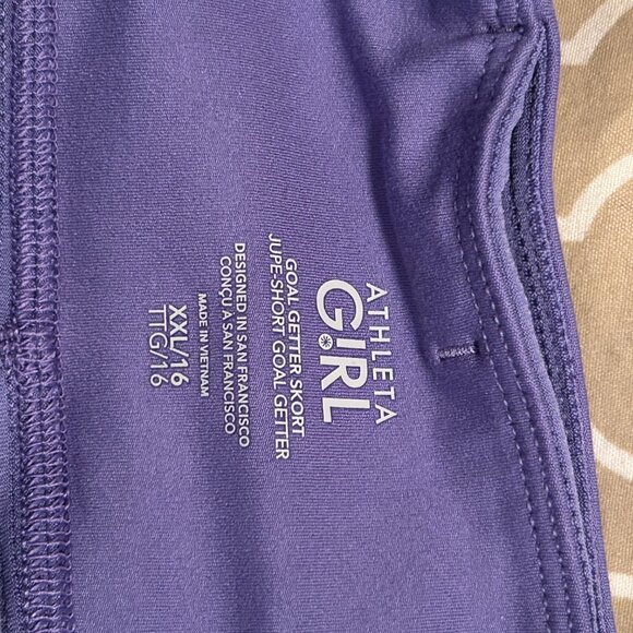 Athleta Girl Goal Getter Skort Jupe Short Goal - Purple - XXL (16) - NWT - Picture 11 of 11